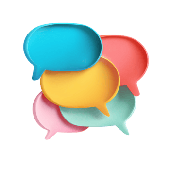 pila di colorato discorso bolle nel vario occhiali da sole su trasparente sfondo png