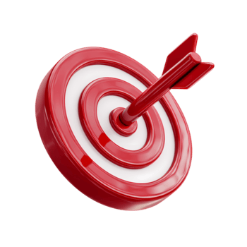 röd mål med en pil i de prick på transparent bakgrund png