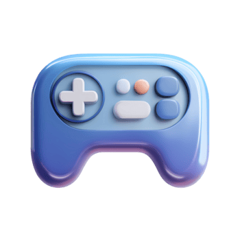 A vibrant 3d rendered game controller isolated on transparent background png