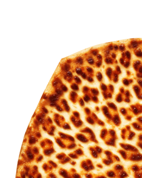 Abstract leopard print pattern on a pizza, isolated on transparent background png