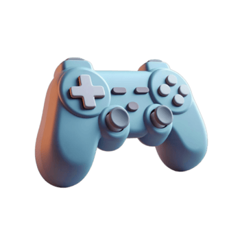 ligero azul 3 re gamepad controlador icono aislado en un transparente antecedentes imagen png