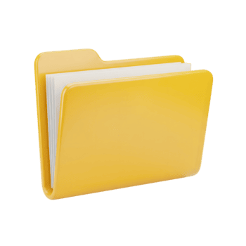 Yellow File Folder Icon 3D Render isolated on a transparent background 3D icon yellow folder png