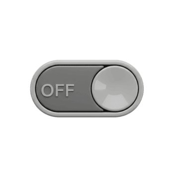 Gray Toggle Switch Button Off Position 3D Icon isolated on a transparent background png