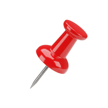 Red Push Pin 3D Icon Isolated on Transparent Background isolated on a transparent background png