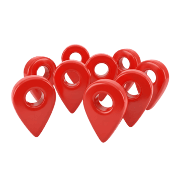 rosso 3d carta geografica pointer icone grappolo sfondo isolato su un' trasparente sfondo png