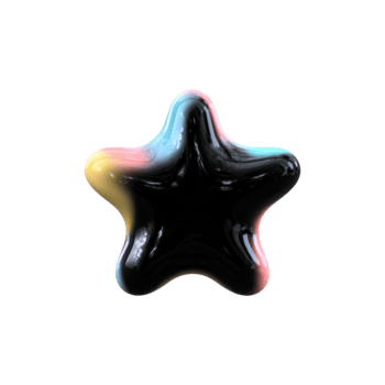 Abstract Glossy Star With Multicolor Gradient. Modern Art And Design Element Isolated On Transparent Background png