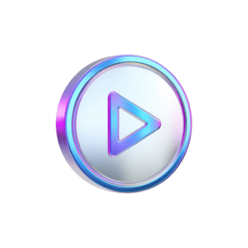 Play Button Icon With Iridescent Gradient. Symbolizes Media Playback And Digital Streaming Isolated On Transparent Background png