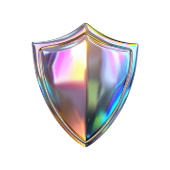 olografico scudo icona. simbolo di digitale sicurezza e protezione nel sicurezza informatica. isolato su trasparente sfondo png