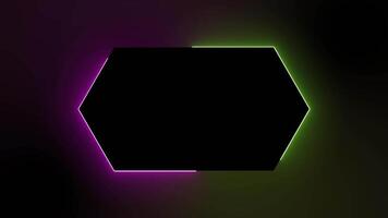 minimal neon sexhörning ram med Färg dela övergång video