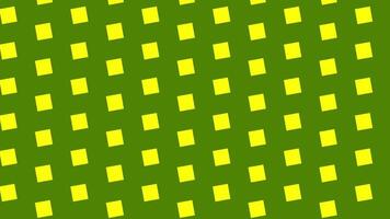 abstrakt animering av en sömlös looping mönster av gul kvadrater på en grön bakgrund video