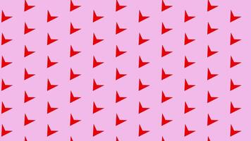 en fascinerande looping animering av en mönster av abstrakt röd former med ett invecklad geometrisk design på en rosa bakgrund video