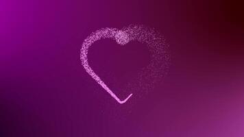 Animated Particle Heart Trail on Gradient Background video