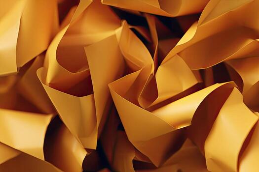 Abstract crumpled orange paper texture photo