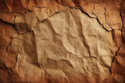 Aged, textured paper with wrinkles and rips photo