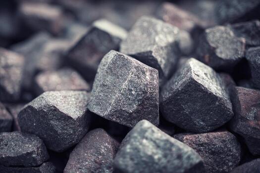 Close-up view of rough, angular stones photo