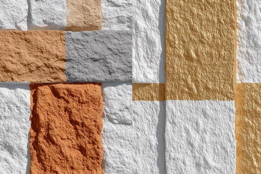 Multicolored stone wall cladding photo