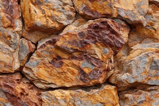 de cerca ver de un texturizado Roca pared foto