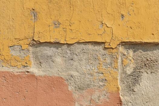 Old weathered wall with peeling paint photo