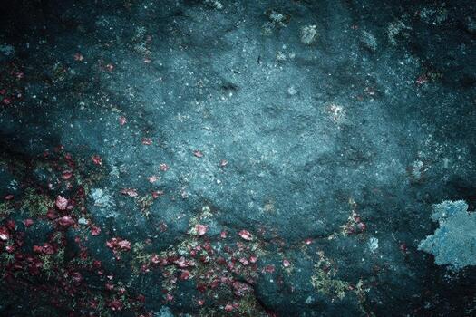 Textured rock surface with mineral deposits photo