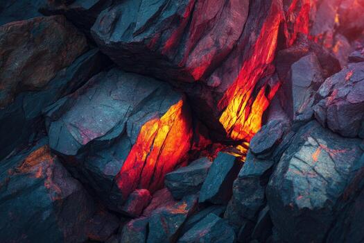 Fiery rock formations photo