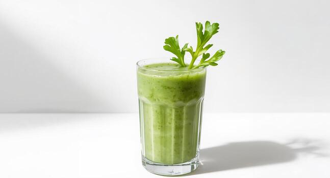 Green Elixir in Glass, a Fresh and Invigorating Visual Experience, Simple and Clean. photo