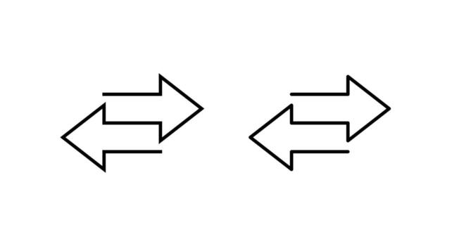 Exchange arrow icon. Two way arrows symbol. Data transfer sign. Editable stroke vector