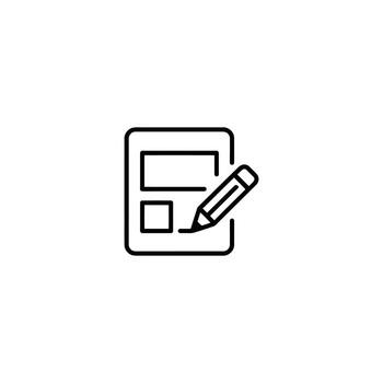 Form and Pencil Icon Depicting Edit Functionality Sleek Minimalist Design for Interface Applications and Digital Platforms Design and Edit vector