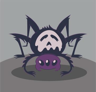 A stylized cartoon spider character showcasing distinct and unique features and traits vector