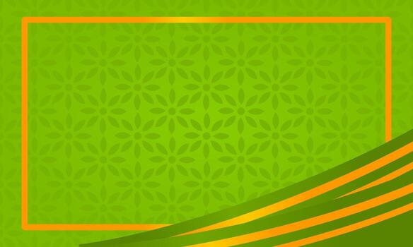 Aesthetic luxury abstract modern green background with orange glowing rectangular frame design vector