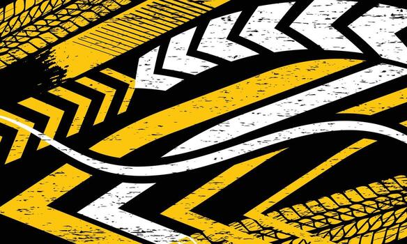 Tire tracks pattern design vector