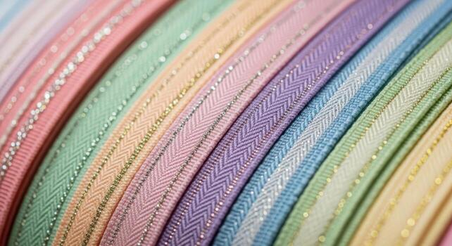 Colorful abstract background texture of softly curved fabric ribbons with subtle patterns and gentle gradients photo