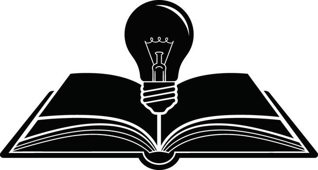 Illuminating Knowledge A Lightbulb Moment from an Open Book. vector