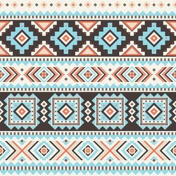 Tribal striped seamless pattern. Aztec geometric background. Can be used in textile design, web design for making of clothes, accessories, envelope, backpacks, decorative paper, wrapping. vector