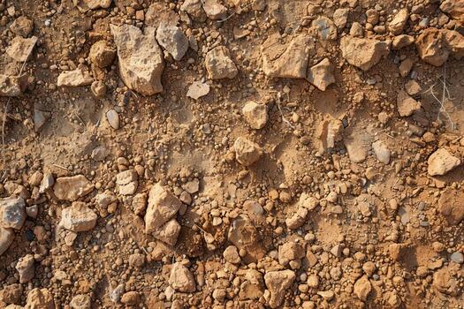 Image of Brown soil dirt surface. Texture for background usage photo