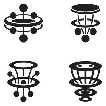 colección de cuántico informática símbolos y íconos en silueta estilo vector