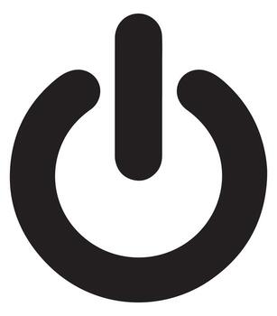 sencillo poder botón icono silueta diseño en rojo y negro vector