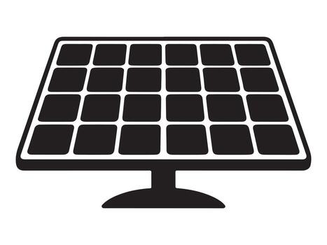 limpiar silueta de un solar panel formación en un blanco antecedentes diseño vector