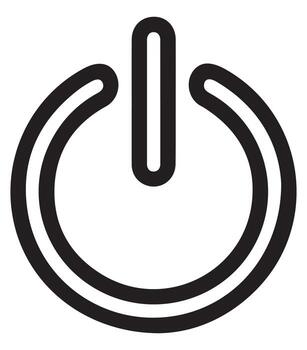 limpiar poder botón contorno icono en silueta estilo vector