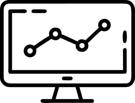 crecimiento analítica supervisión grafico en computadora pantalla contorno vector