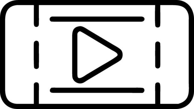 Play button icon in outline style, for , media, audio player interface vector