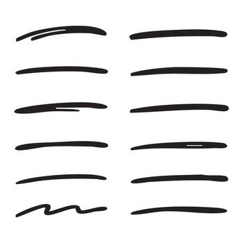 Hand Drawn Underline Collection Creative and Expressive Decorative Strokes Emphasizing Text Elements with a Variety of Styles and Shapes vector
