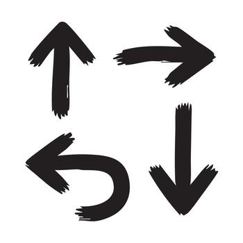 Hand Drawn Arrow Collection Artistic Directional Signs for Presentations and Designs Grungy and Expressive with Variations and Pointing Directions vector