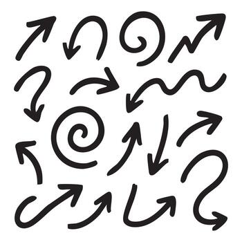 Diverse Arrow Collection Hand Drawn Graphic Resource for Design Projects Guidance and Directional Signage Artistic Flair and Emphasis vector