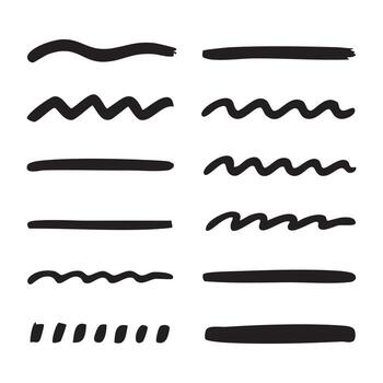Hand Drawn Underlines and Scribbles Collection Creative Design Element Set Perfect for Emphasizing Text and Adding Artistic Flair to Projects vector