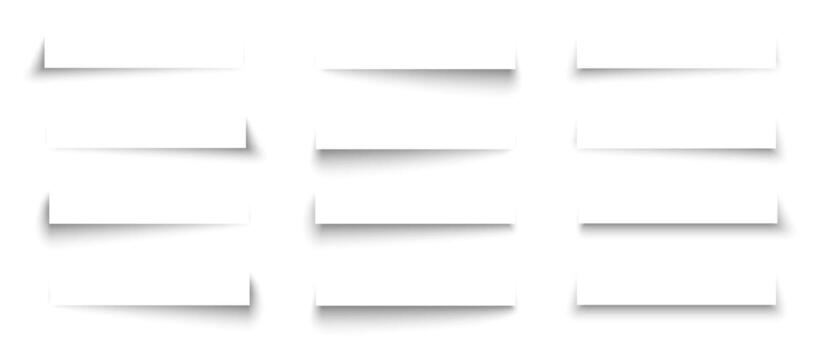 Realistic paper shadow overlay with soft 3D depth. Minimal frame for poster, banner or web layout. Clean modern design for cards, photos or transparent templates. vector