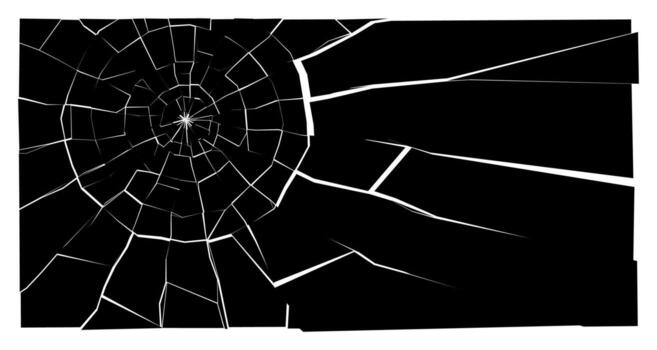 Broken screen texture with cracked surface and shattered glass. Realistic smartphone or window damage effect for design mockups or vfx overlays. vector