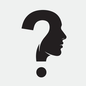 Intriguing question mark face isolated on white background a thoughtprovoking symbol of inquiry, mystery, and the quest for answers vector