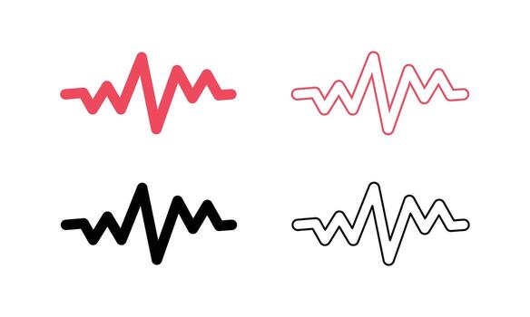 resumen audio ola y sonido frecuencia íconos llenar y valores contorno para diseño proyectos vector