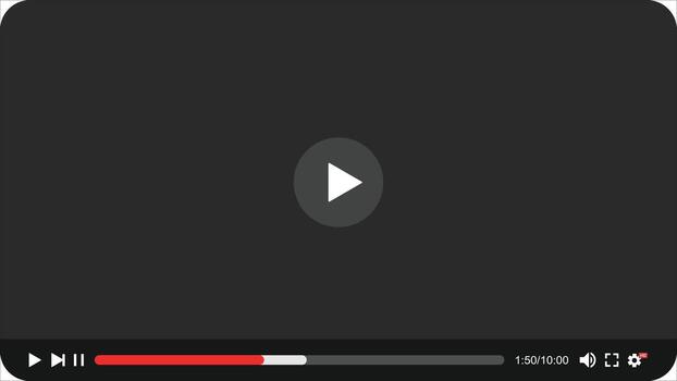 medios de comunicación jugador pantalla interfaz con jugar botón y Progreso bar diseño ui modelo vector