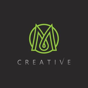 Gradient abstract M logo for tech startup, digital innovation, and business identity design vector